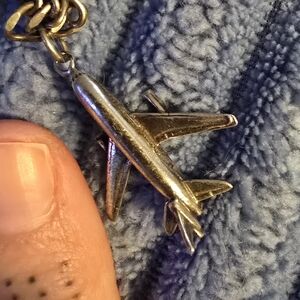 EUC vintage sterling silver jet plane Boeing pendant charm